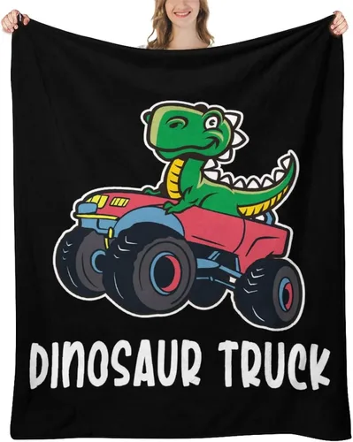 Miniatura 23 de Manta de dinosaurio de camión para niños y adultos, acogedora y suave para sofá, cama, manta deportiva de franela para cumpleaños para invierno, 30