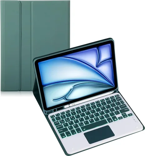 Miniatura 43 de Funda de teclado para tableta Samsung Galaxy Tab A8 X200/X205 de 10.5 pulgadas, cubierta protectora de teclado con soporte multiángulo, borde de Azul