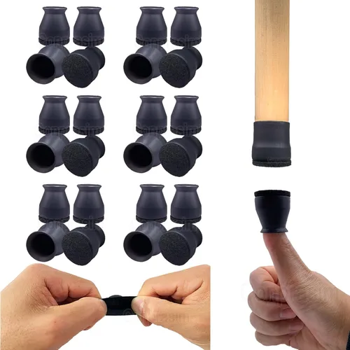 Miniatura 13 de Protectores de suelo de silicona extra pequeños para patas de silla con fieltro, se ajustan de 19/32 a 15/16 pulgadas, tapas de silicona para patas