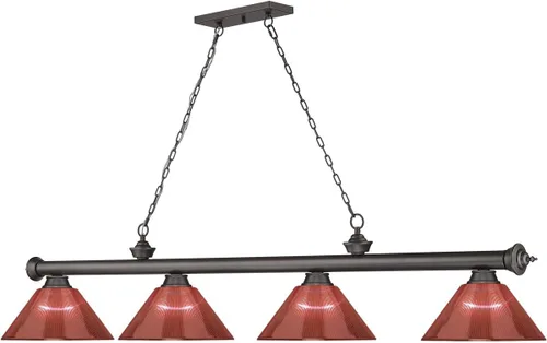 Miniatura 5 de Z-Lite 2306-4BRZ-PRD - Colgante de billar con cordón, 4 luces, 240 vatios totales, bronce