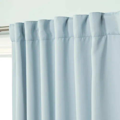 Miniatura 3 de Best Home Fashion Cortinas opacas con aislamiento térmico, pestaña trasera, bolsillo para barra, azul cielo, 52 pulgadas de ancho x 96 pulgadas