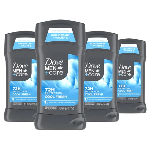 Dove Men+Care - Desodorante antitranspirante Cool Fresh, 4 unidades para un aroma Aqua de larga duración, con protección 72H, 2.7 onzas
