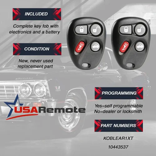 Miniatura 3 de Llavero de coche con control remoto de entrada sin llave compatible con Chevy Corvette Malibu SSR/Pontiac Bonneville Grand Am/Buick Lesabre/Cadillac