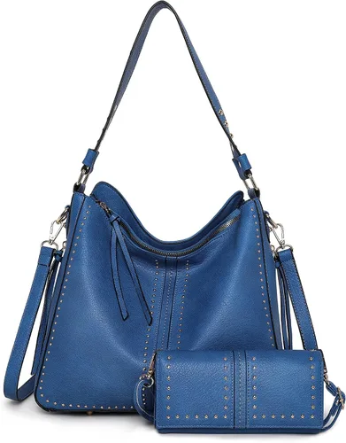 Montana West - Bolsa grande de cuero para mujer, portación oculta de arma, con detalle de tachas, bolsa cruzada
