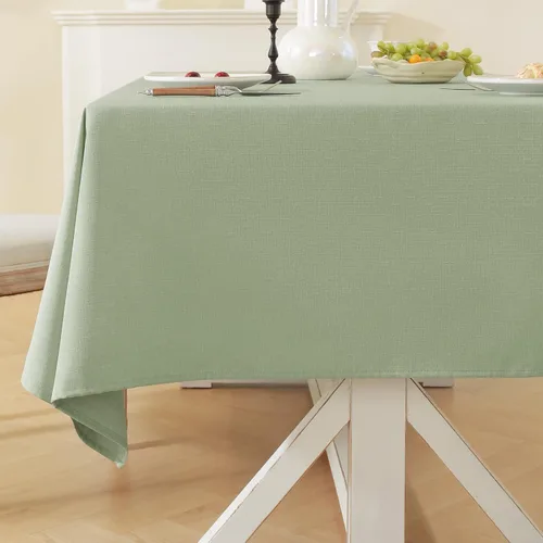 Miniatura 19 de Laolitou - Mantel cuadrado de lino impermeable texturizado negro, manteles lavables sin arrugas a prueba de derrames para mesa de comedor