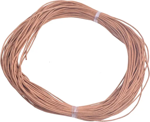 Miniatura 4 de KONMAY Cordón redondo de cuero real de 0.039 pulgadas, cordón de cuero negro de 25 yardas para hacer joyas, collares, pulseras y manualidades