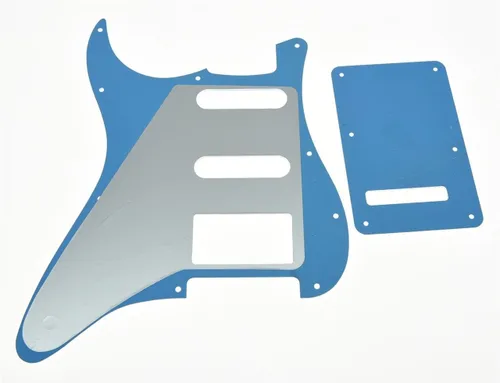 Miniatura 2 de KAISH Guardabarros de 11 agujeros estilo ST/Strat HSS con placa trasera de trémolo para USA/México Stratocaster/Strat en plata espejo de 1 capa