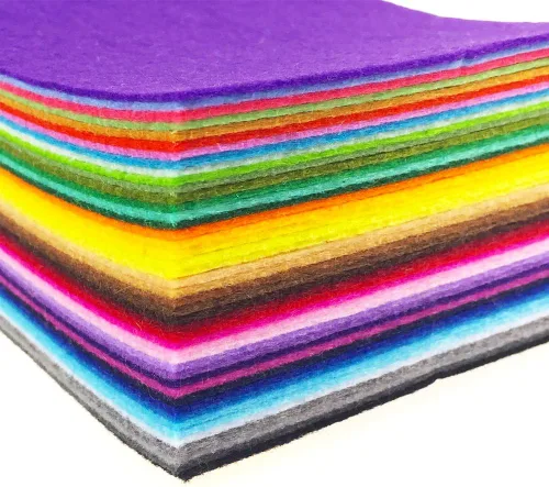 Miniatura 2 de flic-flac 44 hojas de tela de fieltro de colores surtidos de 6 x 6 pulgadas (5.9 x 5.9 in), diseño de retazos, costura de bricolaje, manualidades