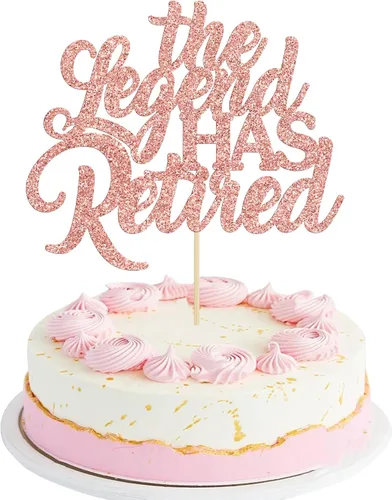 Miniatura 8 de 1 pieza de decoración de pastel con purpurina negra con purpurina de despedida, hola, pensión, decoración para tartas de despedida de jubilación