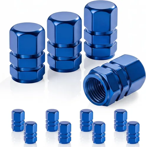 Miniatura 13 de JUSTTOP - Tapones para válvula de neumático de coche, 12 tapas de aire, universales para autos, SUVs, bicicletas, camiones y motocicletas, color rojo