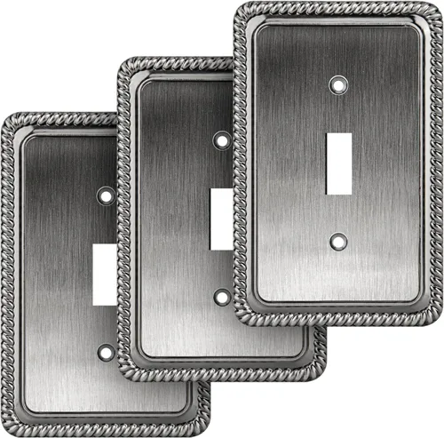 Miniatura 45 de Henne Bery Placa Decorativa de Pared con Borde de Cuerda Placa de Interruptor Cubierta de Tomacorriente