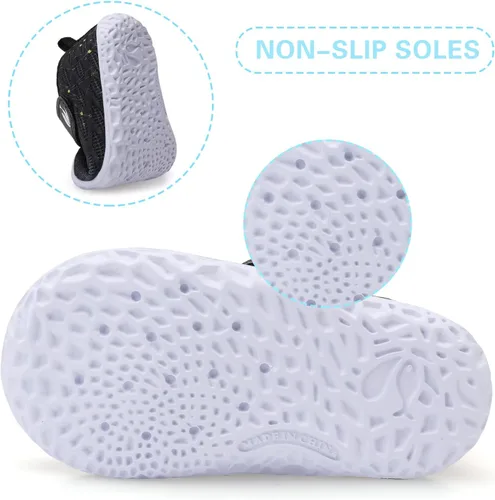 Miniatura 2 de FEETCITY Zapatillas de bebé para niños y niñas, zapatos para primeros pasos, zapatos de cuna para recién nacidos, zapatos sin cordones para niños