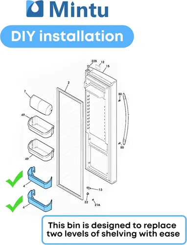 Miniatura 7 de 2421266 242126602 Reemplazo para estante de puerta inferior Frigidaire PS12364199 FFSS2625TS0 FFSS2615TS0 LFSS2612TE0 LFSS2612TF0 LFSS2612TP0