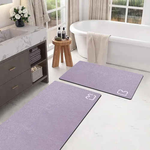 Miniatura 46 de RUERYA Tierra de Diatomeas Alfombras de Baño 23.6 x 15.7 pulgadas, Secado Rápido Súper Absorbente Base de Goma Antideslizante Alfombra de Baño