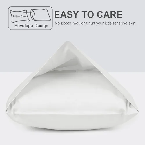 Miniatura 3 de Funda de almohada de algodón para niños pequeños de 14 x 20 pulgadas, sobre de algodón de fibra larga, ultra suave, transpirable, duradero, funda