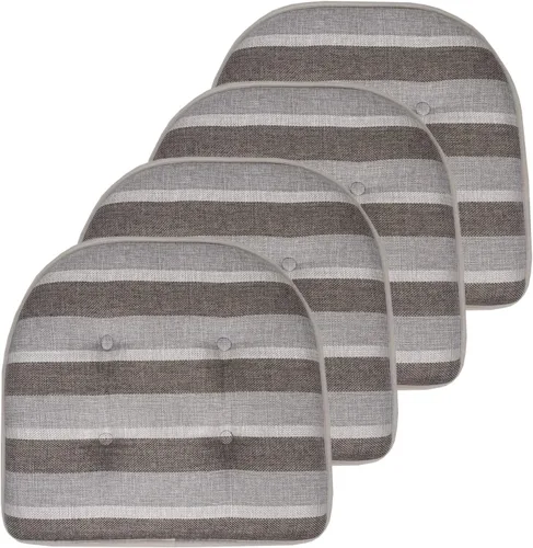Miniatura 91 de Sweet Home Collection - Cojín de espuma viscoelástica para silla con capitoné, antideslizante, parte trasera de goma, en forma de U, 17 x 16 Piel