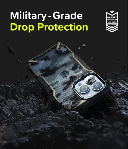 Miniatura 5 de Ringke Fusion-X - Funda compatible con iPhone 13 Pro, diseño de camuflaje, parte trasera dura, resistente, a prueba de golpes, avanzada funda