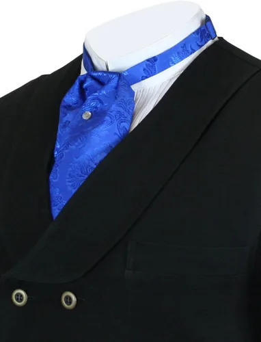 Miniatura 29 de Historical Emporium Corbata de satén jacquard para hombre, corbata victoriana eduardiana occidental para boda, Halloween, cosplay