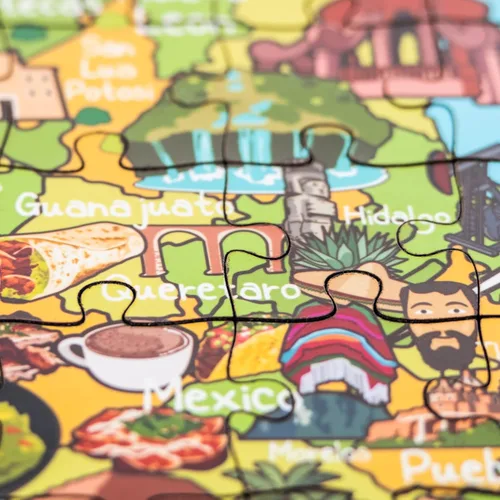 Miniatura 7 de Rompecabezas de madera con mapa de México, 152 piezas, 15 x 10 pulgadas