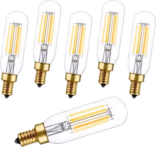 CREATE BRIGHT Bombilla LED regulable E12 equivalente a 80 W, candelabro pequeño, clásico, T6 T25, bombillas para ventilador de techo, luz diurna