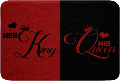 Miniatura 9 de Erosebridal King Crown - Tapete de baño vintage negro y gris, tapete romántico para el día de San Valentín, para exteriores, 16 x 24 pulgadas
