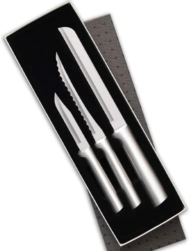 Rada Cubiertos Sensational Serrations Set de regalo (S54), juego de cuchillos de 3 piezas, hoja de acero inoxidable, mango plateado