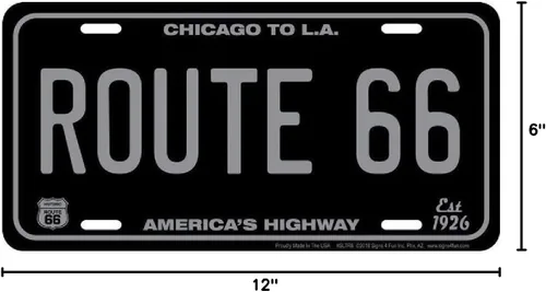 Miniatura 2 de Signs 4 Fun SLTR6 Tactical Route 66 - Placa de matrícula, color negro