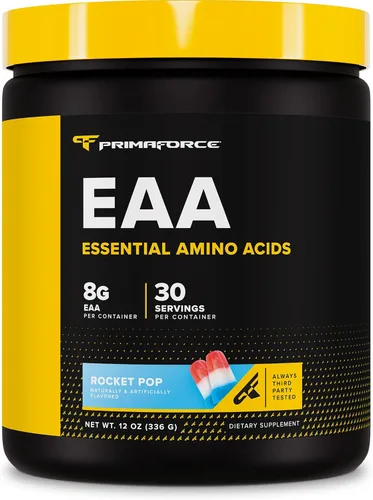 Primaforce Polvo EAA (30 porciones, sabor Rocket Pop) – Aminoácidos esenciales para entrenamiento pre/intra y recuperación – Sin OMG y sin gluten