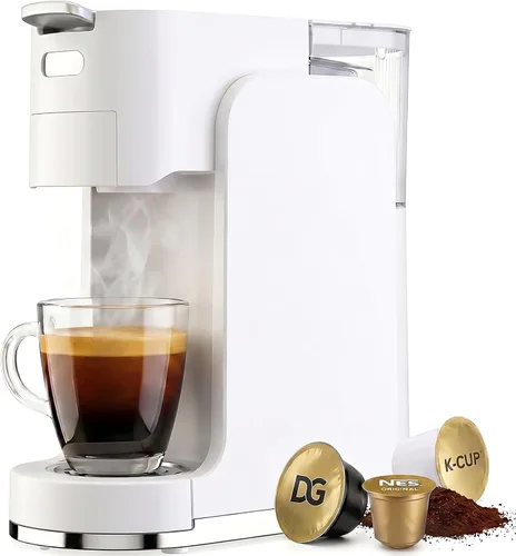 Miniatura 9 de Cafetera de una sola porción todo en 1, cafetera caliente y helada para café molido, cápsula K-Cup, NES Original y DG, cafetera espresso de 20