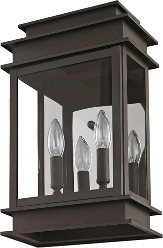 Miniatura 2 de Livex Lighting 2016-07 Princeton - Linterna de pared para exteriores, bronce, 15.25 x 9.5 x 15.25 pulgadas