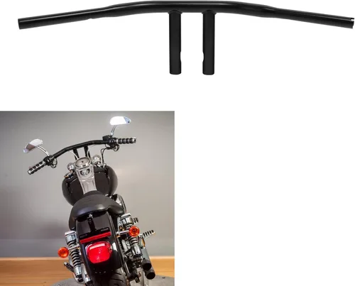 Miniatura 6 de TCT-MOTORPARTS Negro 8 "Rise 1 1/4 '' Fat T-Bar Manillar Ajuste Para Harley Dyna Wide Glide Fat Bob