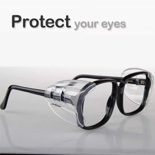 Miniatura 3 de Korty 3/6/10 pares de protectores laterales para lentes, flexibles, se deslizan en los laterales, para lentes de seguridad, se adaptan a lentes