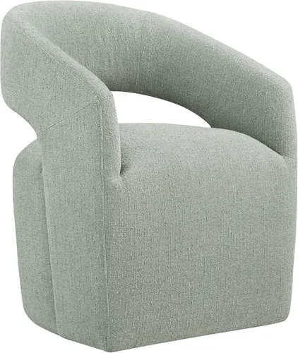 Miniatura 32 de KISLOT Juego de 1 sillas de comedor tapizadas, modernas sillas de comedor con ruedas ocultas, sillas de cocina con brazo con tela de aspecto