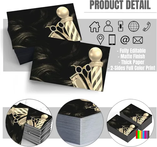Miniatura 2 de Tarjetas de visita personalizadas de doble cara Papel mate profesional de 300 GSM para pequeñas empresas 3.5 x 2 pulgadas Hair Salon