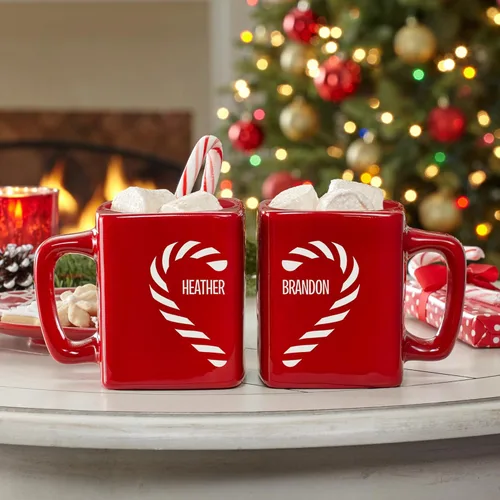 Miniatura 2 de Let's Make Memories Tazas personalizadas para parejas, para Navidad, aniversario, boda, relleno de calcetines navideños – cuadrado de cerámica