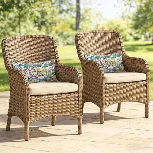 Miniatura 799 de Juego de 2 almohadas para exteriores de 16 x 16 pulgadas, repelentes al agua con interiores, para muebles de patio, hogar, jardín, geometría bohemia