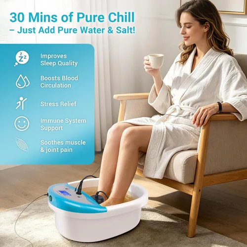 Miniatura 2 de LeCuag Máquina de desintoxicación iónica de baño de pies con pulsera y temporizador, sistema de spa iónico para pies en el hogar, 2 placas