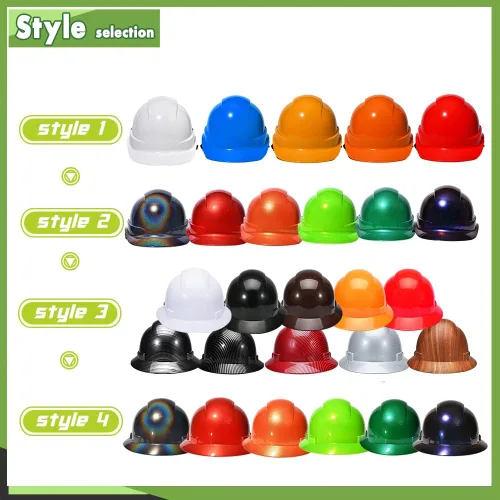 Miniatura 7 de Casco de trabajo de construcción personalizado Casco de seguridad con suspensión de trinquete de 6 puntos con ventilación negro (C-BLACK)