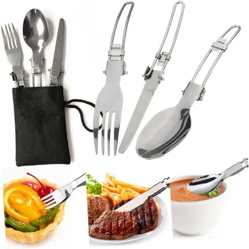 Miniatura 5 de SHOWERORO Aleación de aluminio portátil al aire libre vajilla camping senderismo supervivencia estufa utensilios de cocina antiadherente olla olla