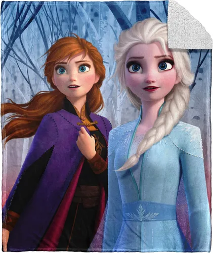 Miniatura 8 de The Northwest Company Disney Frozen 2 - Manta de seda con diseño de hojas que caen, 46 x 60 pulgadas, multicolor, 1 unidad