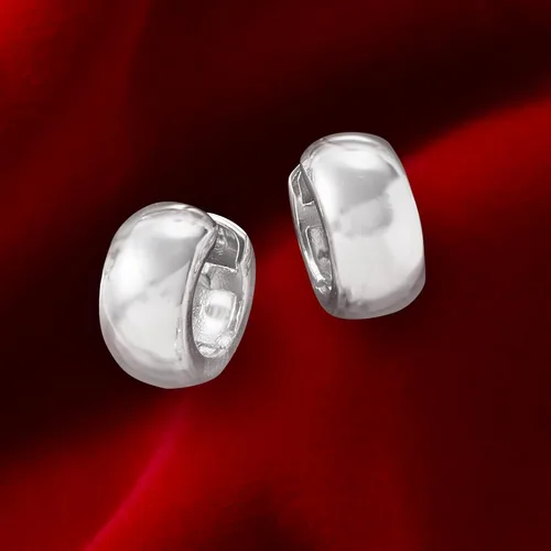 Miniatura 4 de Ross-Simons Pendientes de aro de plata de ley italiana, Plata de ley, no conocido