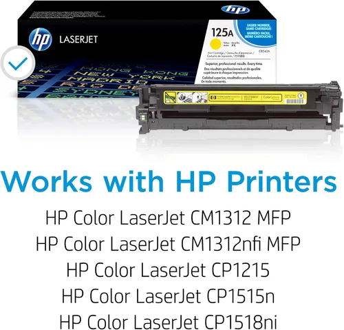 Miniatura 2 de HP Cartucho de tóner amarillo original 125A Funciona Color LaserJet CM1312 MFP Series, Color LaserJet CP1215, CP1515, CP1518 Series CB542A