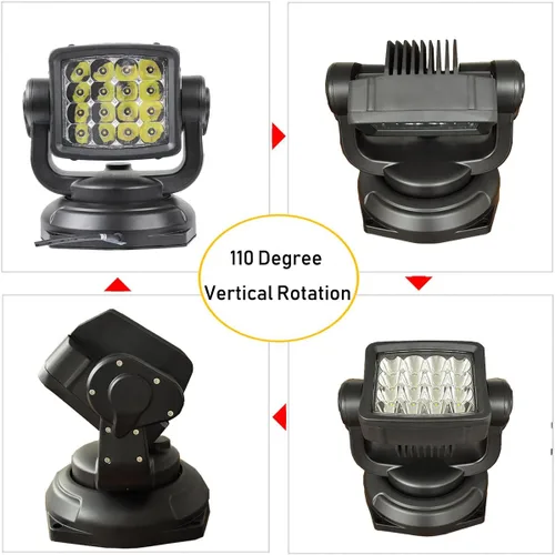 Miniatura 6 de Lightronic Foco LED para todo terreno, control remoto inalámbrico, 6000 K blanco frío de largo alcance para camiones y barcos, resistente a