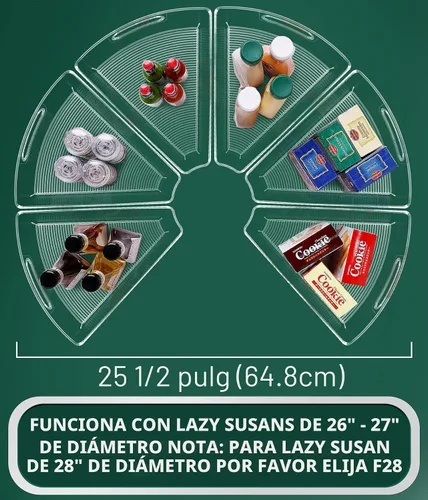 Miniatura 2 de JEISSLIA Lazy Susan - Contenedores organizadores de gabinete para organizador de esquina de 26/28/32 pulgadas de diámetro, contenedor