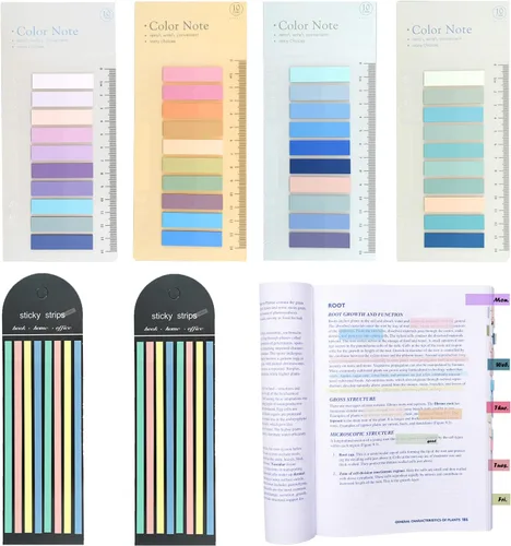 Miniatura 9 de WSCHU 3400 pestañas adhesivas para libros, marcadores de libro translúcidos Morandi, pestañas de notas adhesivas, pestañas de anotación de libros