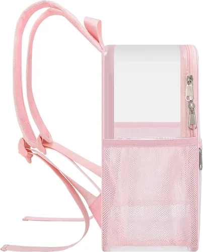 Miniatura 12 de Mochila Transparente Oraben para Eventos de Estadio Mochila Transparente para Estadio 12x6x12, Rosa, Pequeño