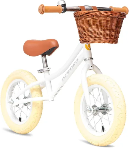 Miniatura 7 de ACEGER Bicicleta de equilibrio de 12" para niños con canasta, bicicleta para niños pequeños para fortalecer las piernas y mejorar el equilibrio