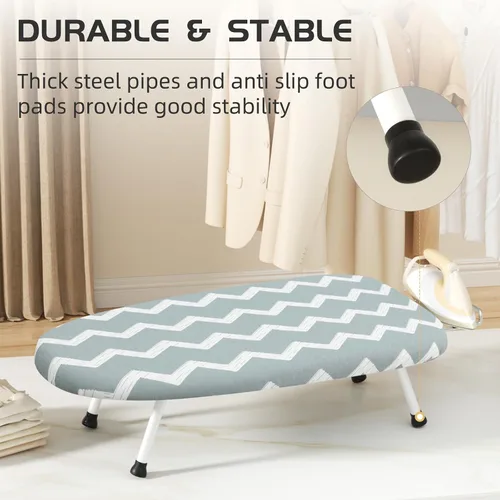 Miniatura 5 de Mini tabla de planchar de mesa, tabla de planchar compacta y plegable, tubo de acero grueso con cubiertas resistentes al calor, soporte de hierro