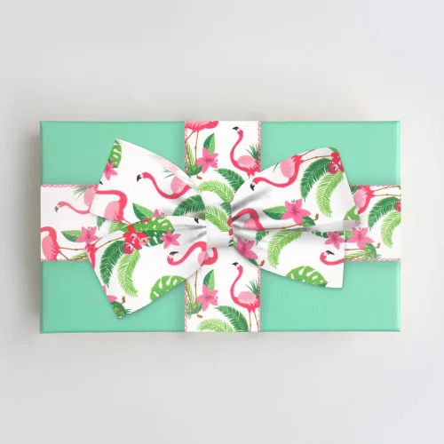 Miniatura 3 de Estivaux 2 rollos de cintas tropicales de verano para manualidades, fiesta hawaiana Luau con borde con alambre, arpillera verde con hojas