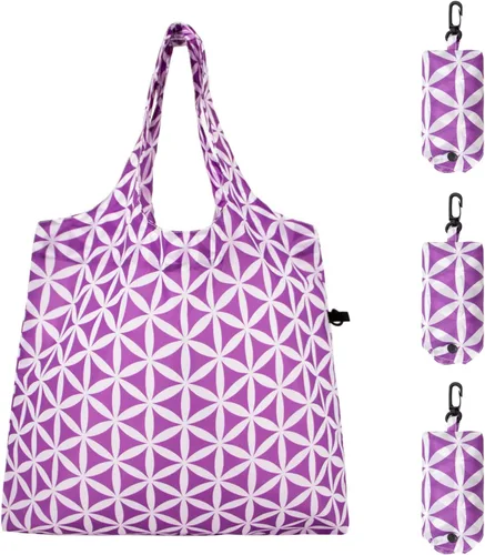 Miniatura 7 de HOLYLUCK Bolsas de comestibles reutilizables, bolsa de compras plegable resistente (estándar, 3 huellas de patas de perro)